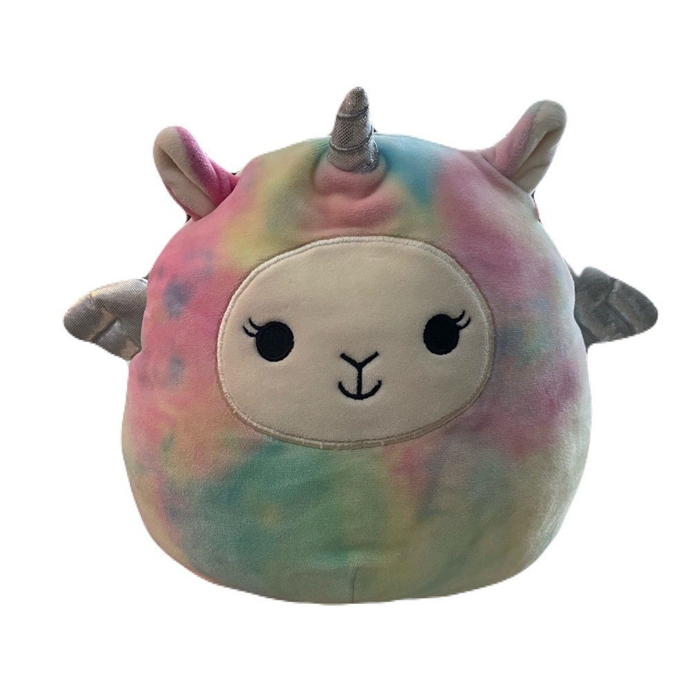 Squishmallow 8" LUCY-MAY TIE DYED LLAMA PEGACORN Plush Pillow Kellytoy 2020